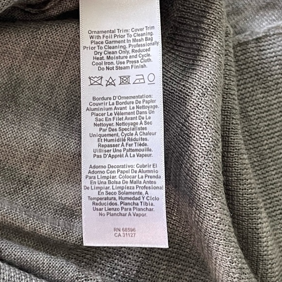 Donna Karan New York Front Twist Cascade Sweater Gold Hardware Silver Metallic M - Picture 5 of 6